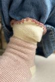 Laundry B Terry & Wool Luxury Socks Pinstripe Dusky Rose 